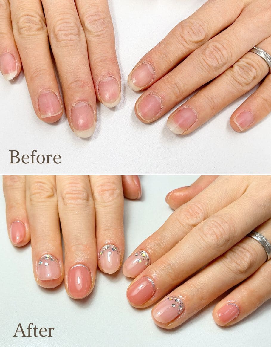 小平市 hinadeco nail は薄い爪・二枚爪・反り爪などお悩みに対応